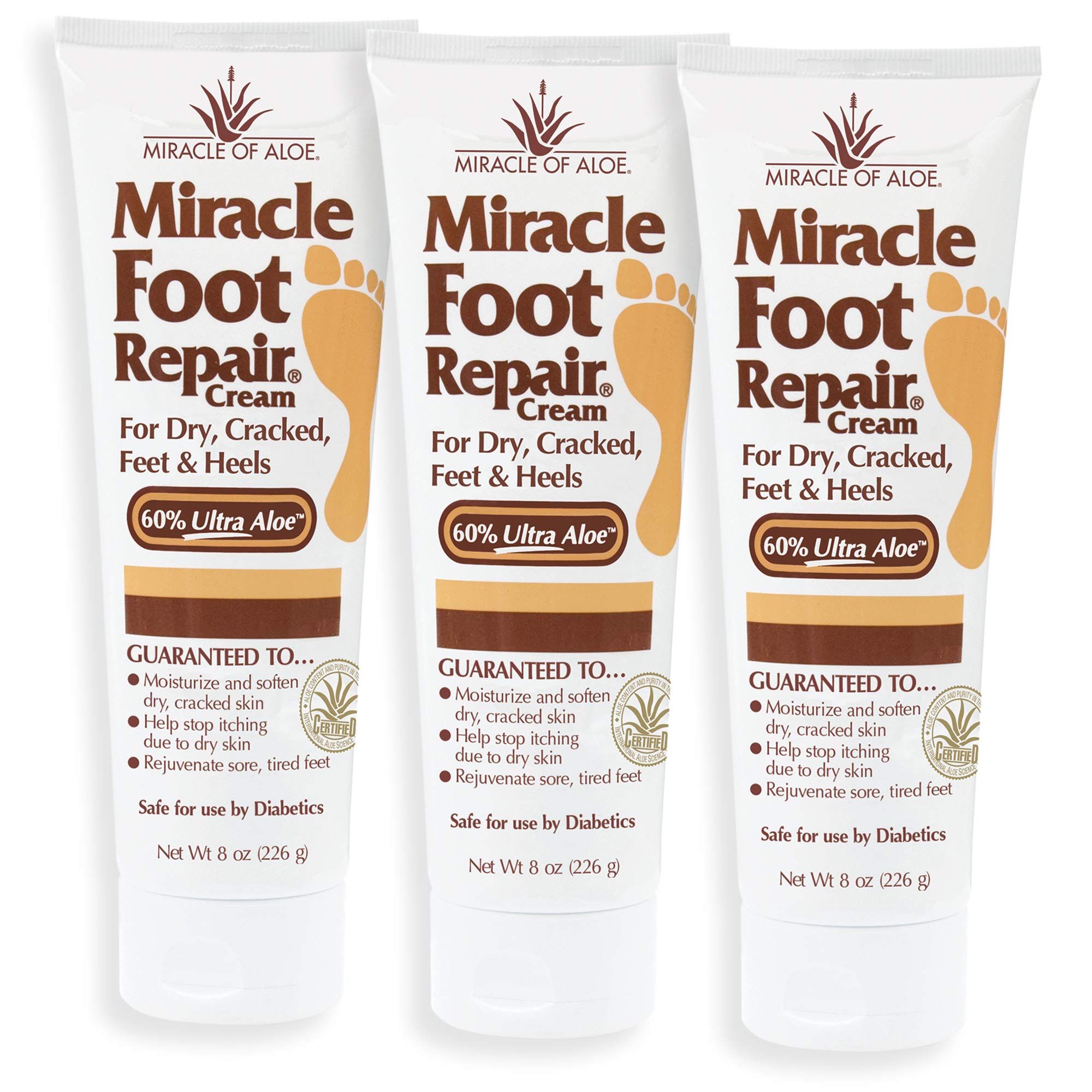 Buy Miracle Foot Repair Cream 8 Ounce Tube (3) Fast Relief for Dry
