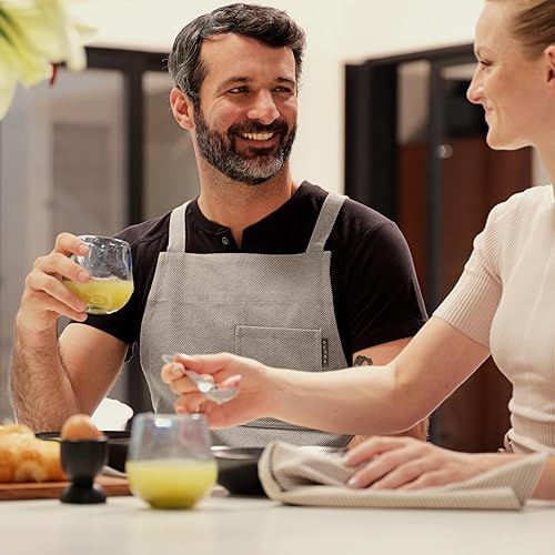 Miniatura 2 de MEEMA Cooking Apron with Pockets, Cross Back Apron  Upcycled Chef Aprons for Men & Women, for Kitchen & Restaurants