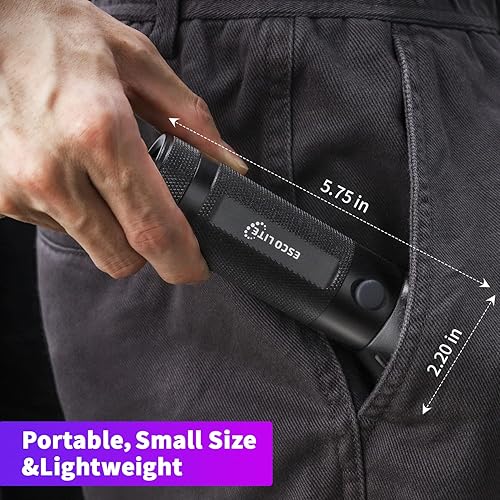 Miniatura 8 de ESCO LITE Escolite - Linterna UV de luz negra, 51 LED 395 nM, detector de luz negra para orina de perro, manchas de mascotas y chinches, 2 paquetes