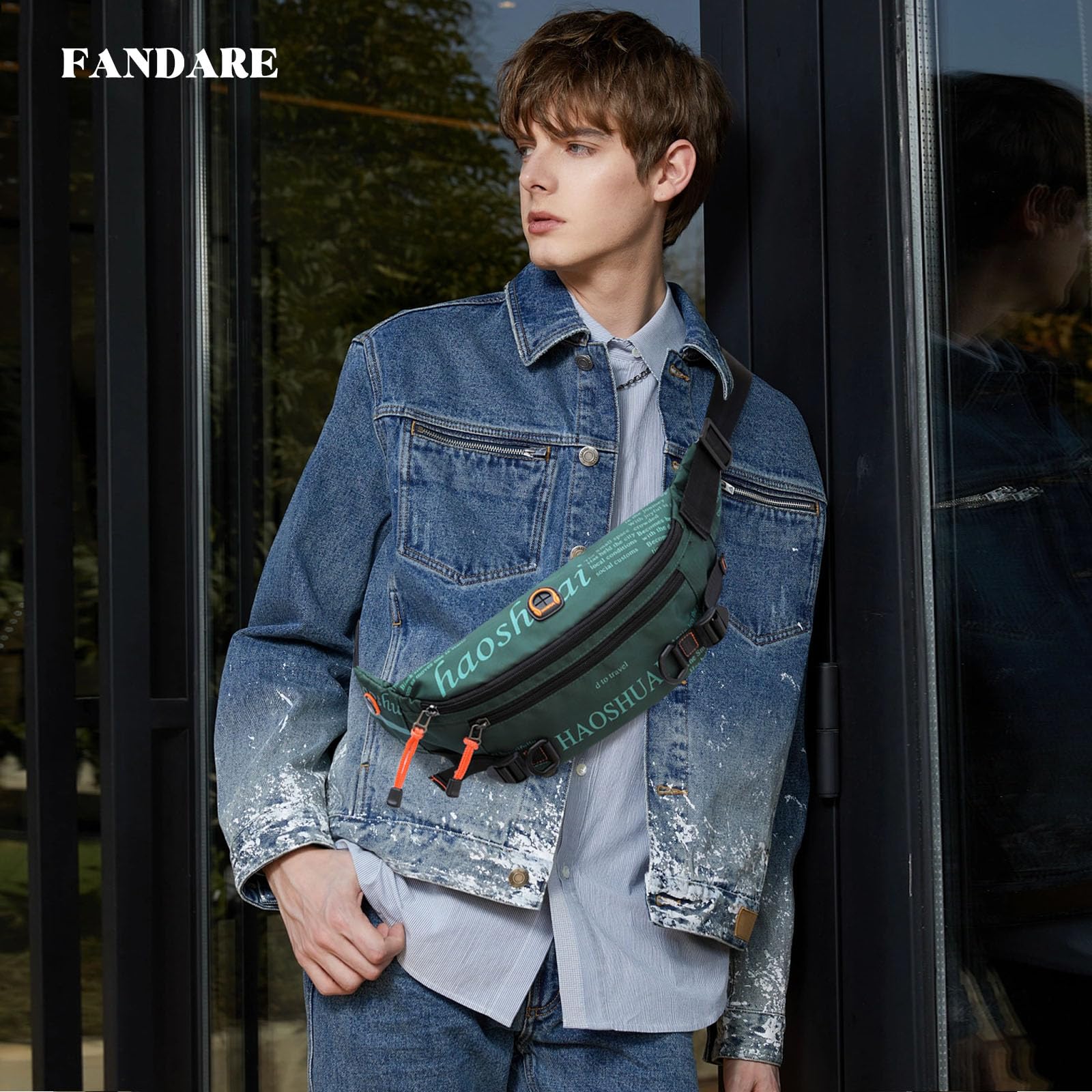 FANDARE Ultraleggero Zaino Monospalla Uomo Marsupio Borsa Monospalla Uomo Borsa a tracolla Tracolla Borsa a spalla Borsello Borse Messenger Borsa per Insegnanti Viaggio BorselliVerde scuro