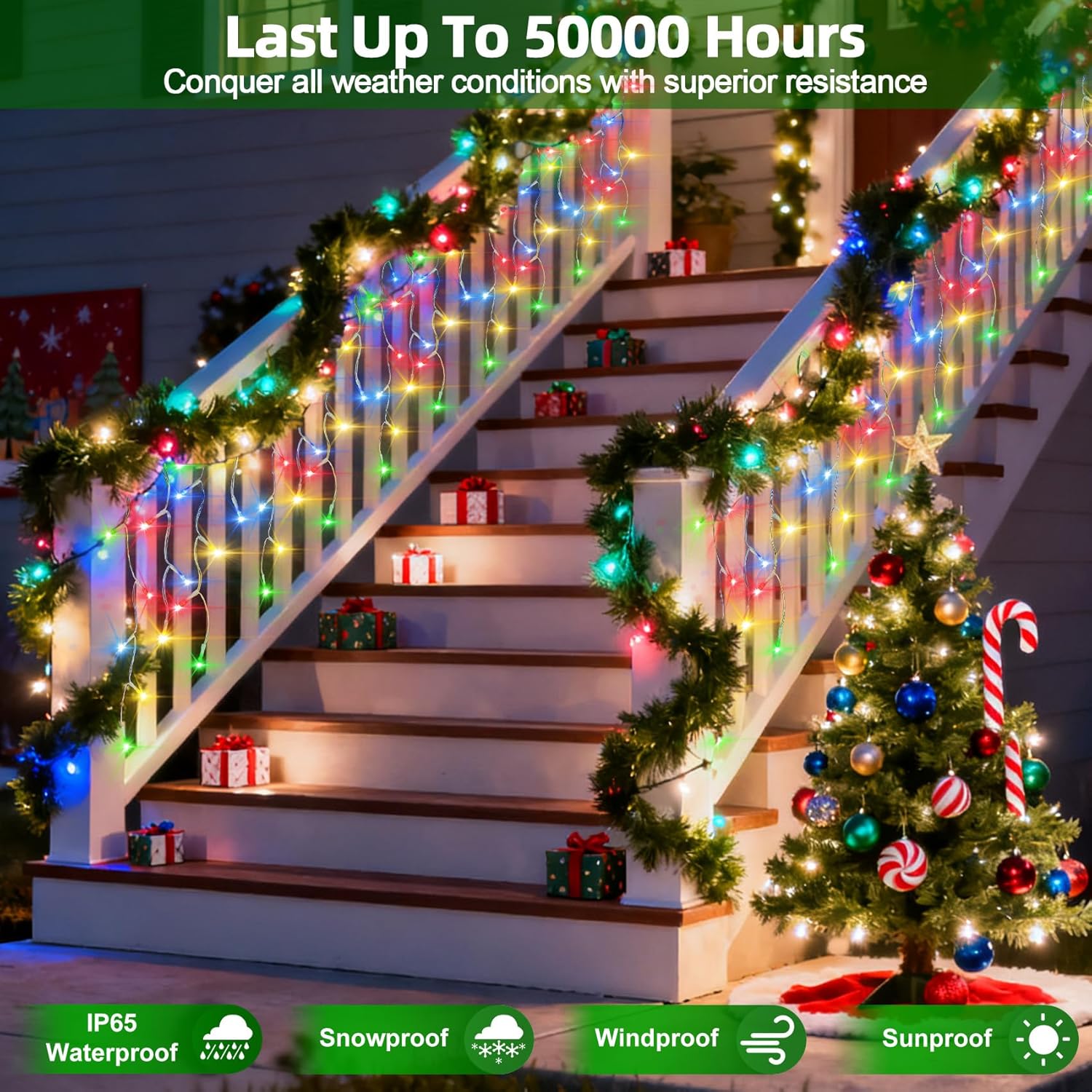 1620 LED Christmas Lights with 360Drops, 164ft 12 Modes Multicolor Outdoor String Lights with Timer Dimmable, Waterproof Hanging Twinkle Lights for Indoor Holiday Wedding Party Eaves Christmas Decor