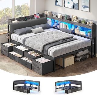 AOGLLATI Polsterbett Schlafsofa 140x200 mit Stauraum Jugendbett mit 6 Staufächer im Test
