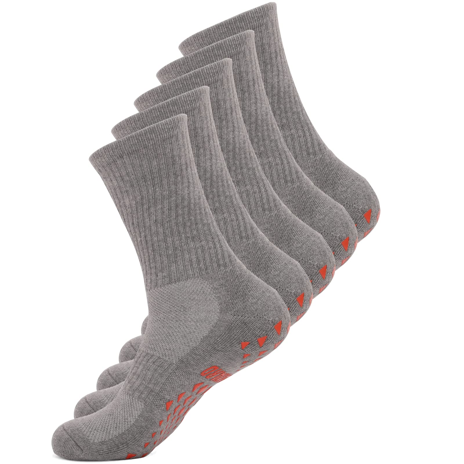 Soccer Socks Men Non Slip Grip Socks Soccer Athletic Socks for Football Basketball Volleyball 5 Pairs