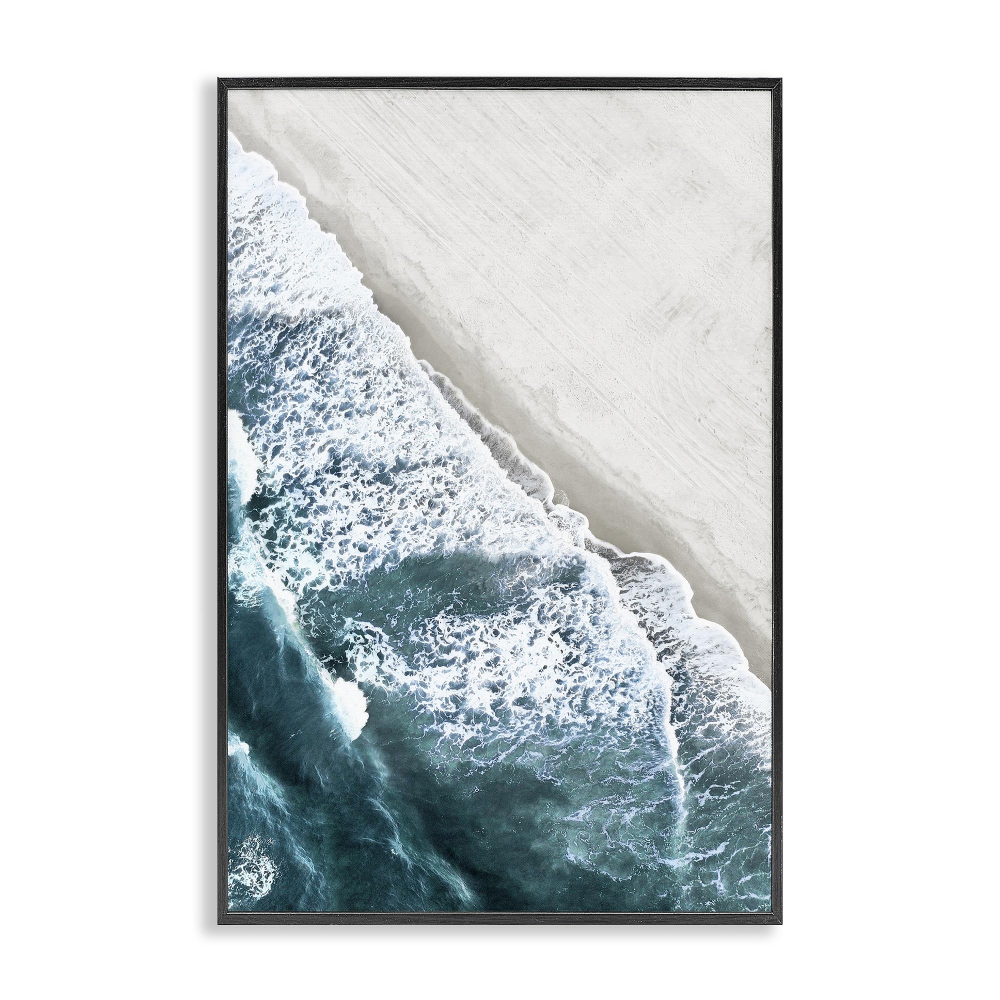 Stupell Industries Midnight Black (Textured) 'Corolla Beach Breezy Shoreline'| Framed Giclee Art