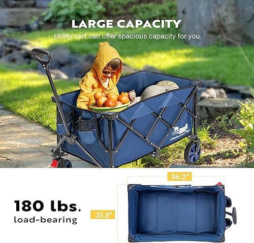 Miniatura 7 de VIVOHOME Carrito de jardín de acero de malla de alta resistencia de 880 libras con lados y ruedas extraíbles (verde) y mejorado de alta resistencia