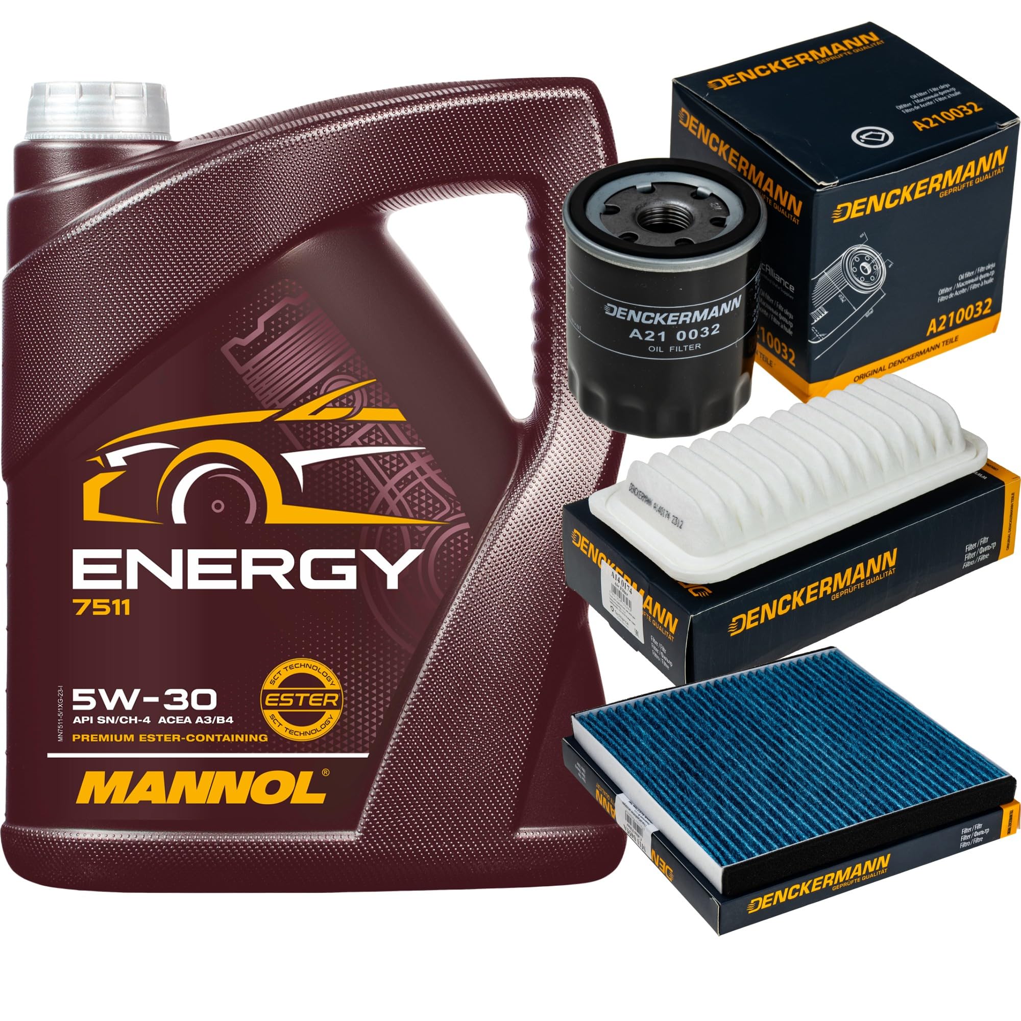 Pacchetto di ispezione Set di filtri con Energy 5W-30 5L, filtro ai carboni attivi, filtro abitacolo, filtro dell'aria, filtro dell'olio