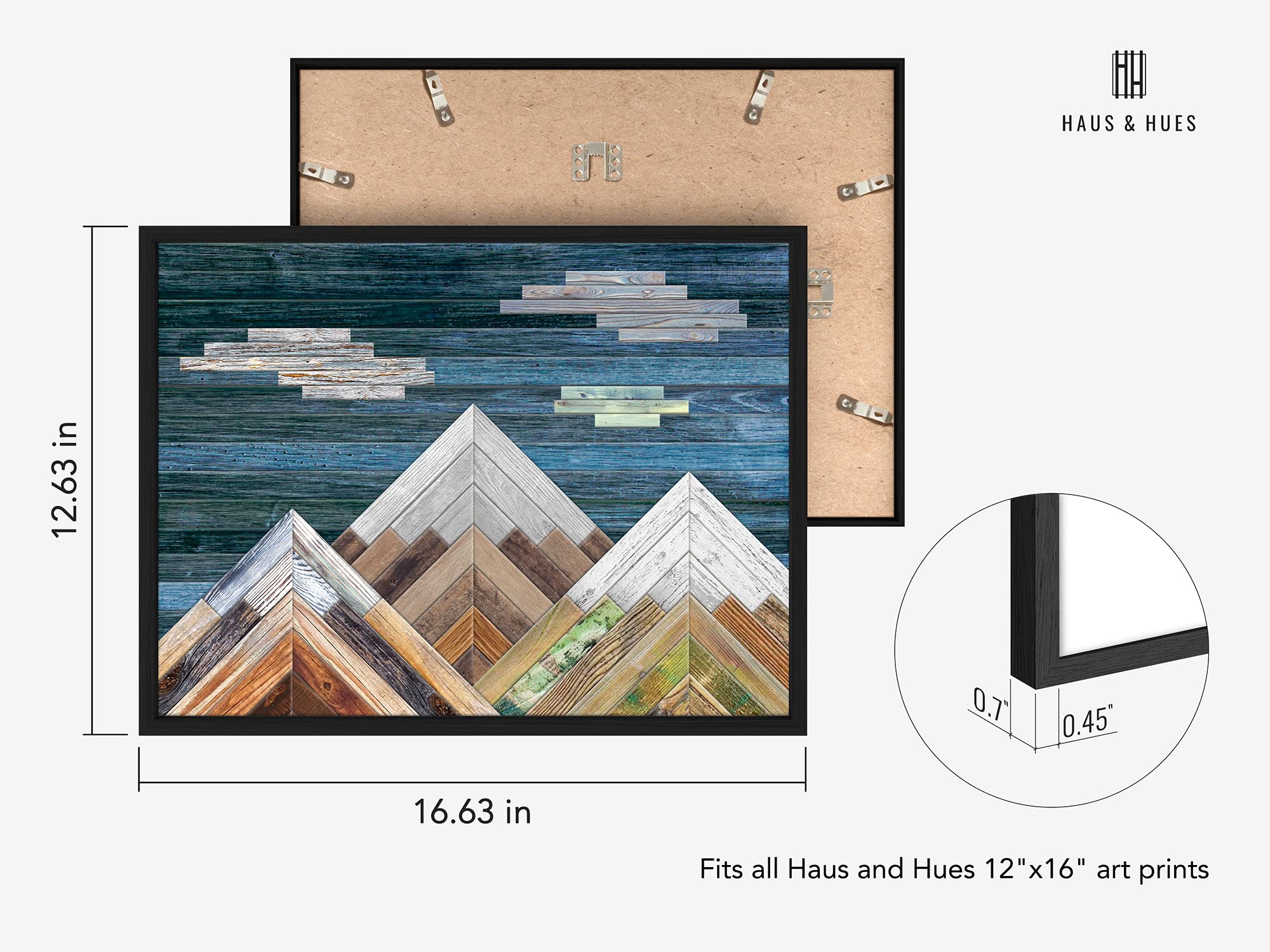 Haus and Hues Rustic Framed Pictures - Ski Alaska Framed, Wood Geometric Mountain Wall Art, Mountain Pictures Wall Decor, Rustic Cabin Wall Art, ...