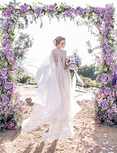 Miniatura 2 de DearHouse Paquete de 2 guirnaldas artificiales de peonía  Guirnalda de peonía de seda de 6 pies con flores rosas para decoración de mesa de boda,