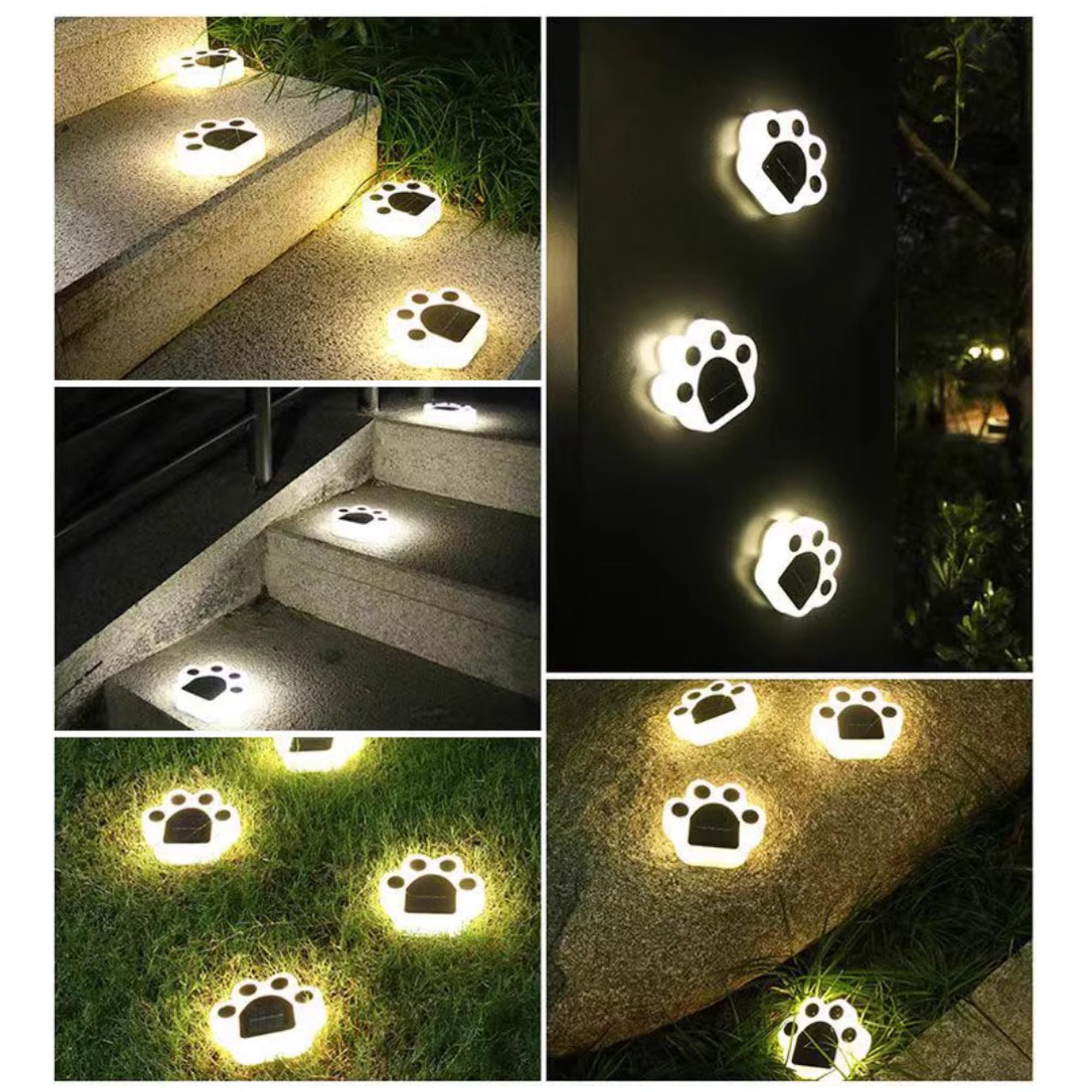 4 confezioni di luci solari da terra, Lampada solare da giardino, luci per vialetti paesaggistici da giardino, IP65 impermeabile, per decorazioni per portici anteriori, patio, cortile, vialetto(luce b