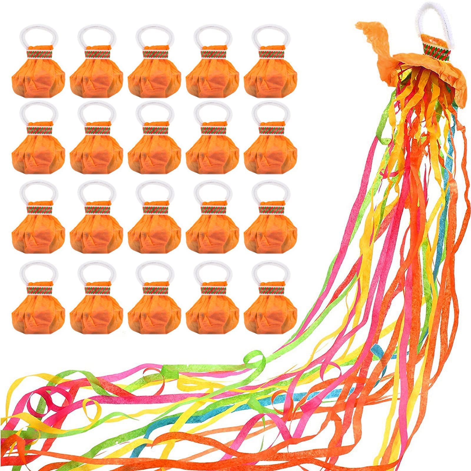 Throwing Streamers, Party Poppers Magic Paper Crackers, Confetti Pops Streamers Bar Atmosphere Interactive Hand Tossed Streamers for Celebrating Birthday Engagement Weddings (20 Pcs,Color Random)