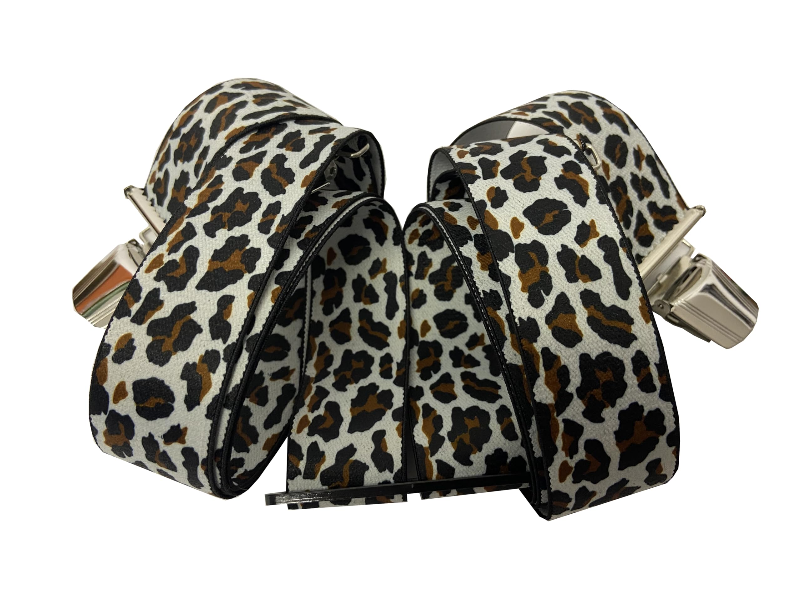 Tirantes para hombre – estampado de leopardo – 3,5 cm de ancho, ajustable 65 – 125 cm – Forma de X – Clips resistentes y gran comodidad – Ideal para ocio, trabajo y como regalo elegante ST-041