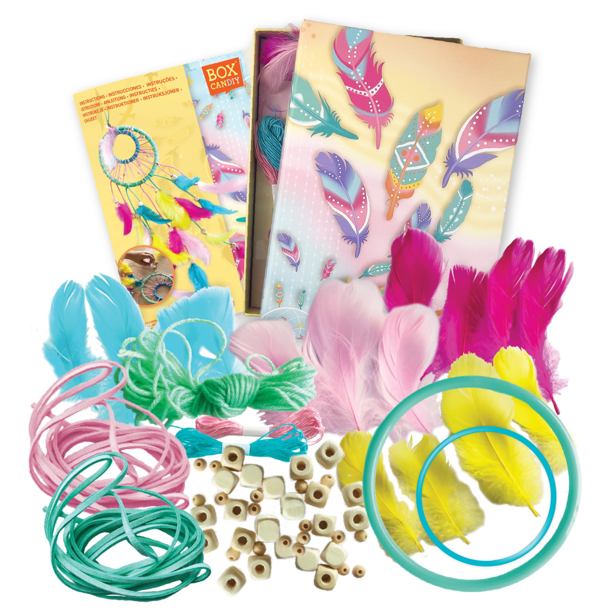 BOX CANDIY Dream Catcher Craft Kit for Kids I DIY Set I Includes Keepsake Storage Box and Instructions (7)