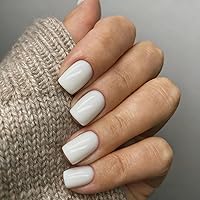 Vista 34 de 48 piezas de uñas postizas a presión color burdeos, uñas falsas en forma de almendra, pegamento para uñas, uñas de longitud media