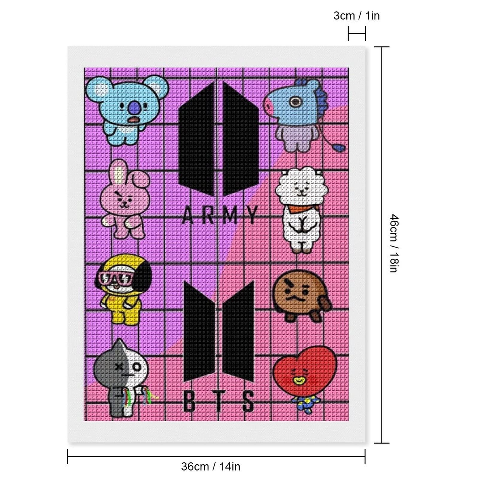 Amazon.co.jp: ダイヤモンドアート絵画 BT-21 刺繍塗装キット