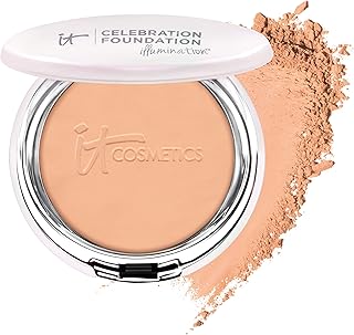 IT Cosmetics Celebration Foundation Illumination - Full-Coverage, Anti-Aging Powder Foundation - Blurs Pores, Wrinkles & Imperfections - 0.3 oz