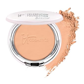 IT Cosmetics Celebration Foundation Illumination - Full-Coverage, Anti-Aging Powder Foundation - Blurs Pores, Wrinkles & Imperfections - 0.3 oz