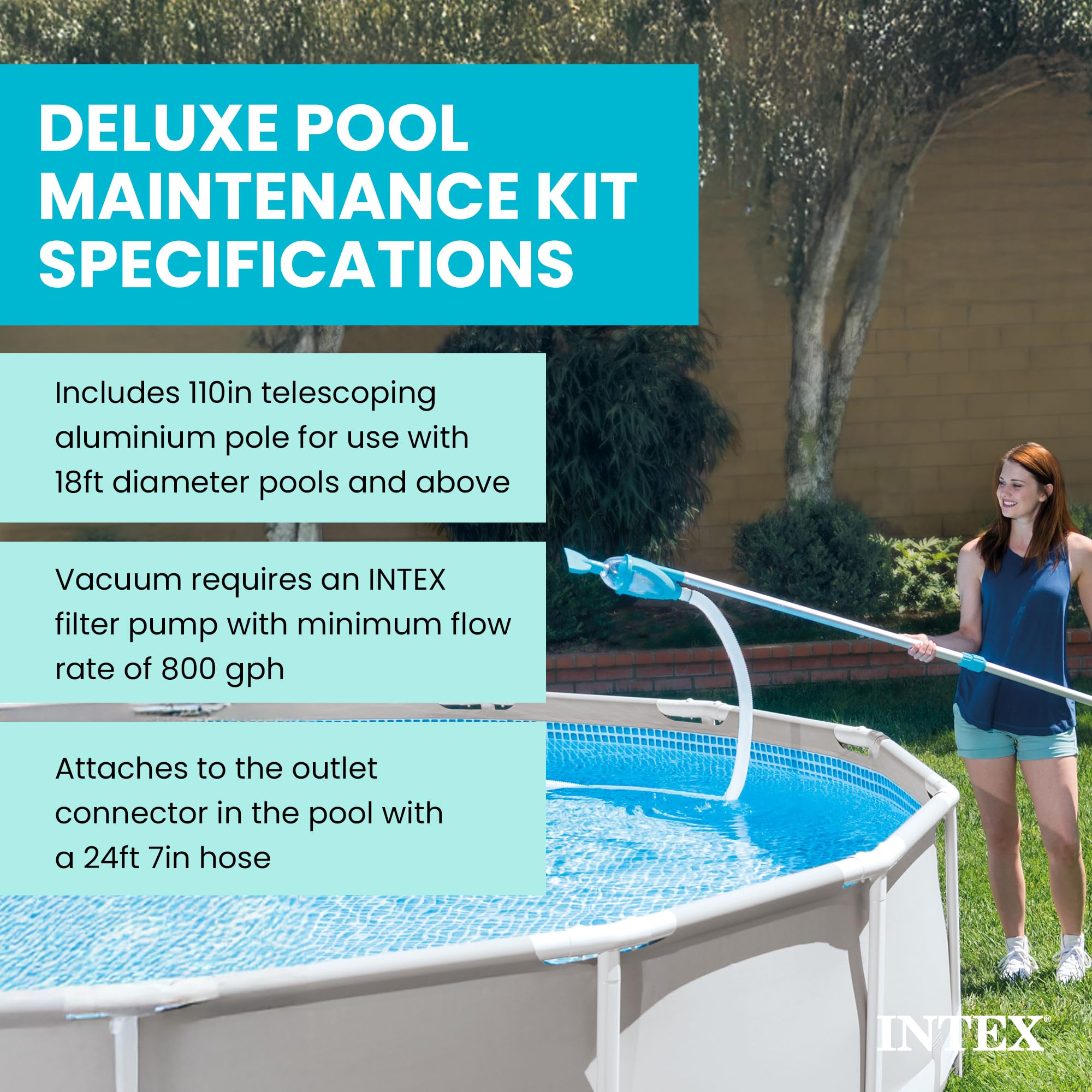 Intex Deluxe Pool Maintenance Kit - Poolzubehör - Pool Reinigungsset - 5-teilig