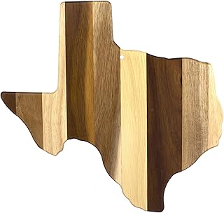 Totally Bamboo Rock & Branch Series Shiplap Texas State Shaped Wood Serving and Cutting Board | Great for Wall Art