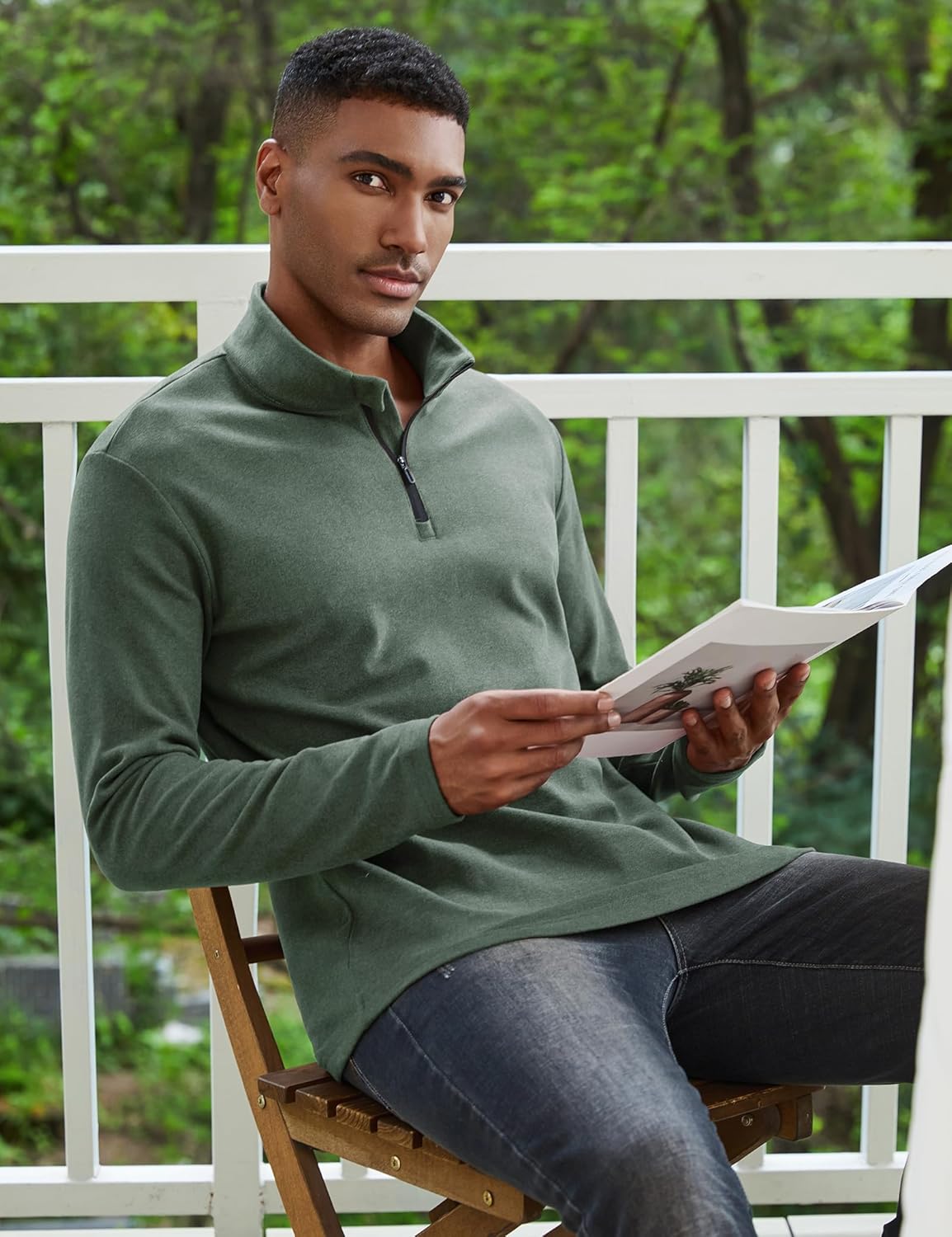 Men's Quarter Zip Pullover Fleece Lined Long Sleeve Golf Shirts for Men Thermal 1/4 Half Zip Sweatshirts - Image 5