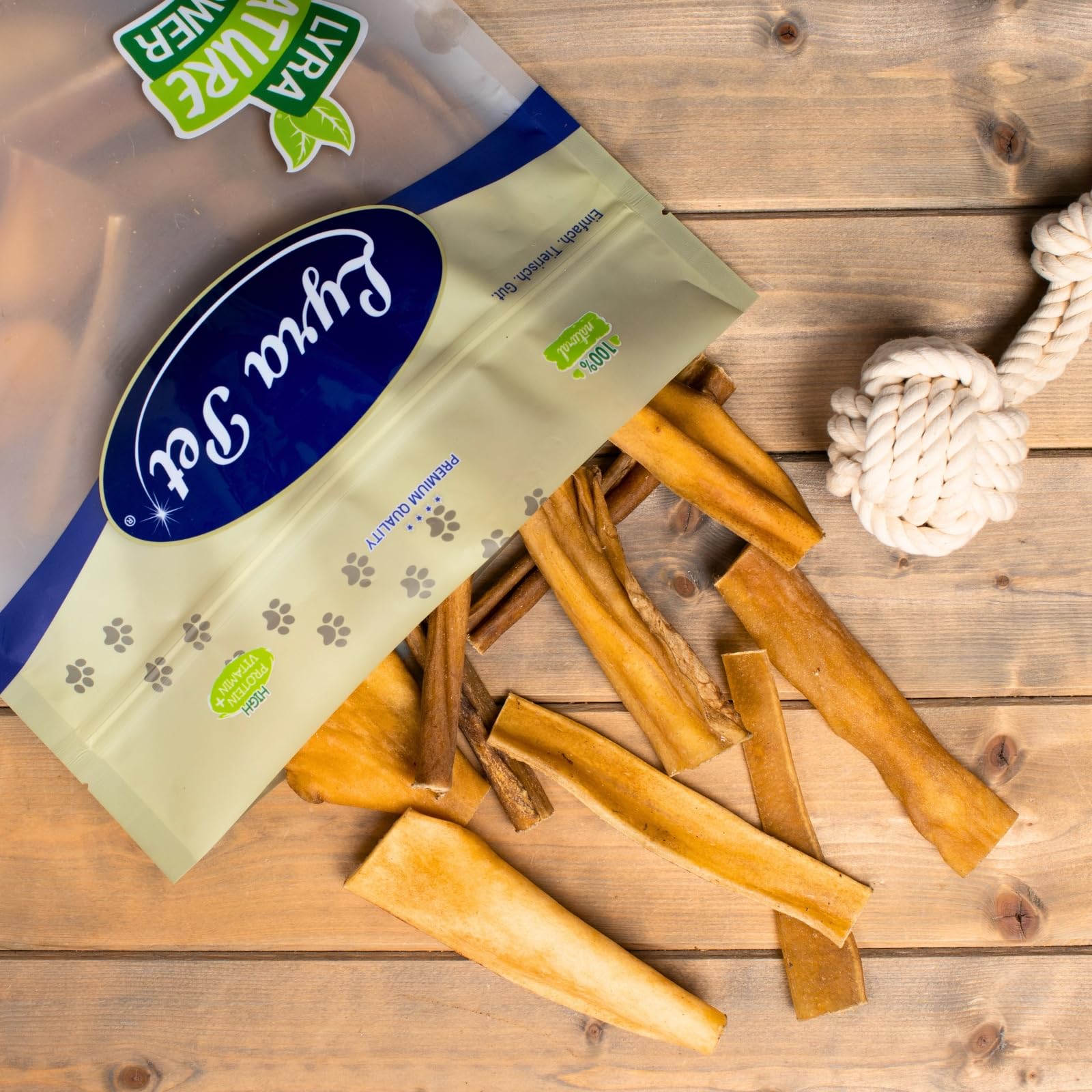 Lyra Pet® 5 kg Peau de tête de bœuf Claire séchée, friandise Chien | Snack à mâcher naturel au bœuf | Riche en protéines | Texture dure & résistante | Pauvre en graisses & digeste