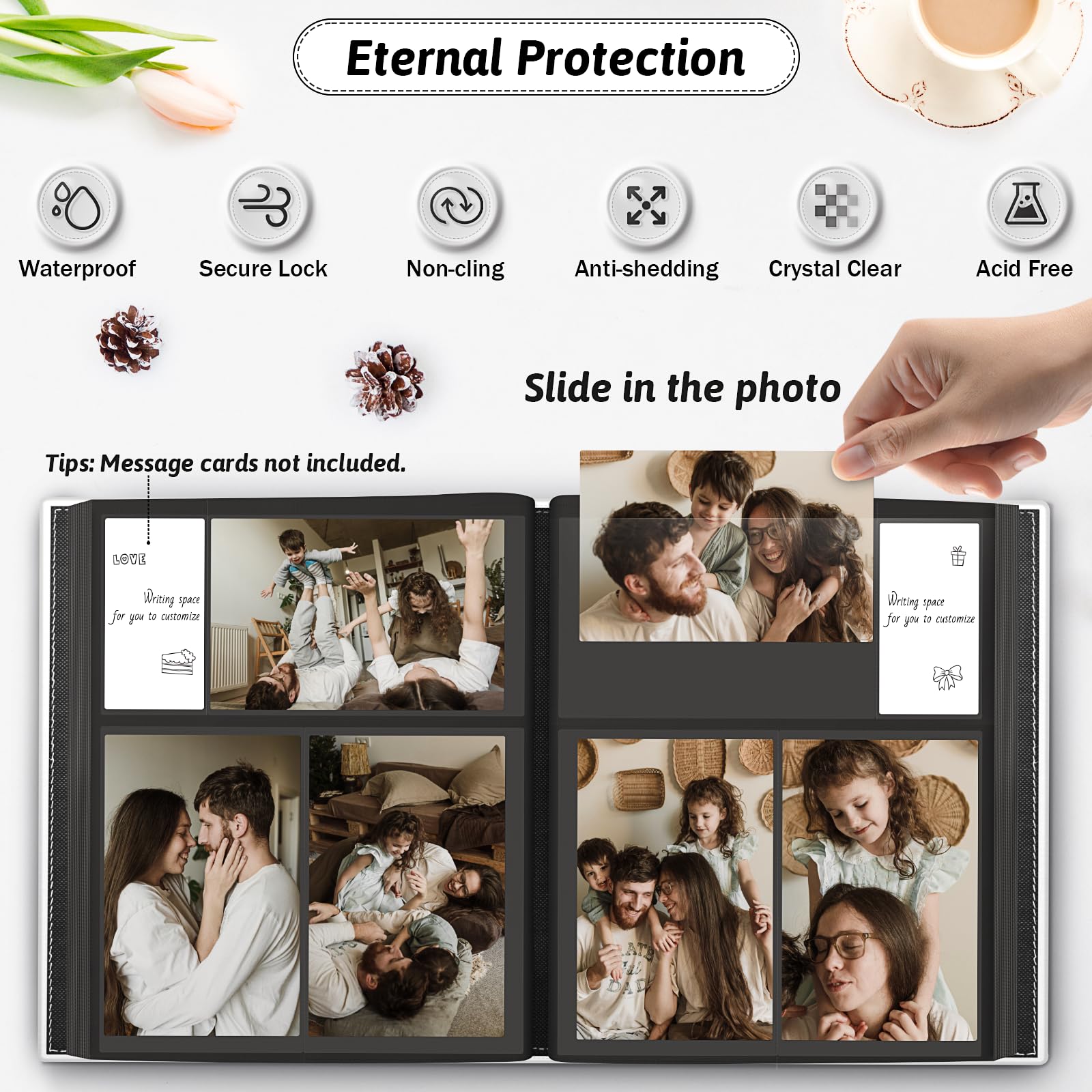 Popotop Álbum de fotos de 4 x 6 pulgadas con capacidad para 300 imágenes