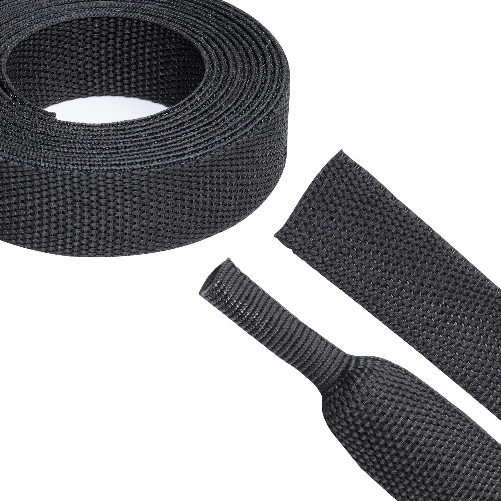 2 to 1 Heat Shrink Braided Sleeving 1/2" - 24 feet Pliable Shrinkable Fabric Sleeve for Protection Automotive/Electronics Cable/Wire/Hose/Harness