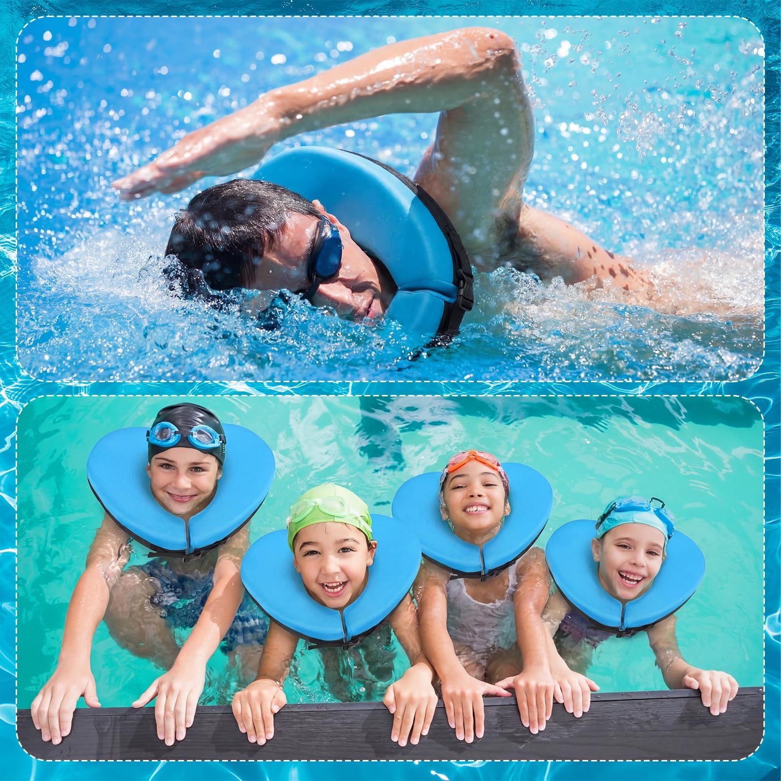 Collier De Natation, éQuipement De Natation Non Gonflable, SpéCialement ConçU pour Soutenir La TêTe Et La Nuque, Adapté à La Natation Et à L'Aquagym