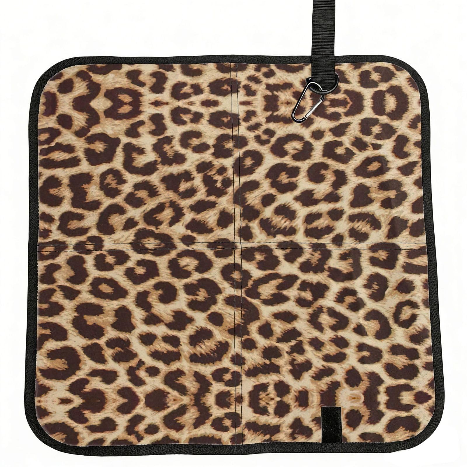 OKFSTY Fun Leopard Print Print Fold Away Seat Cushion Portable Outdoor Pad Polyester Bleacher Bench Mat Travel Picnic Pad
