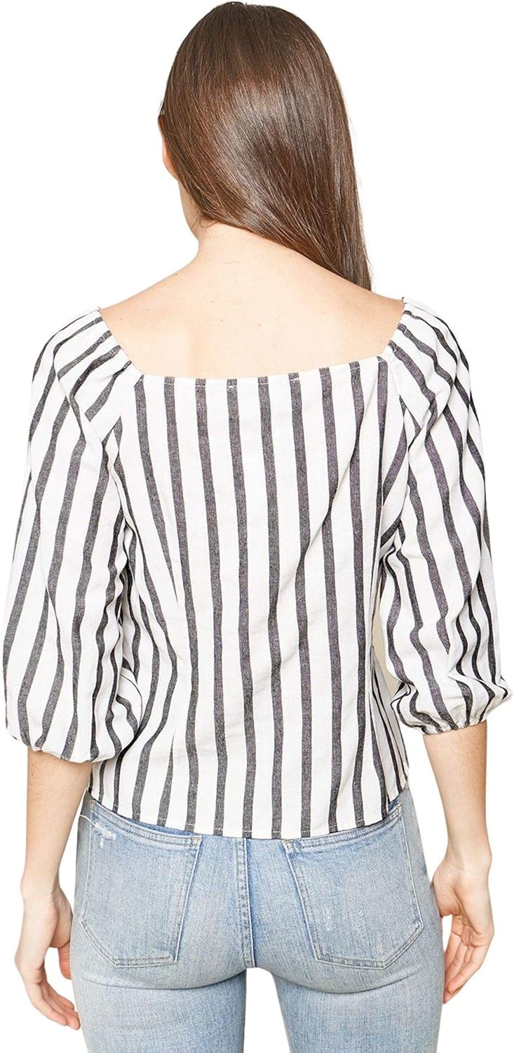 Sugar Lips Women's Blake Striped Button Down Blouse - Image 4