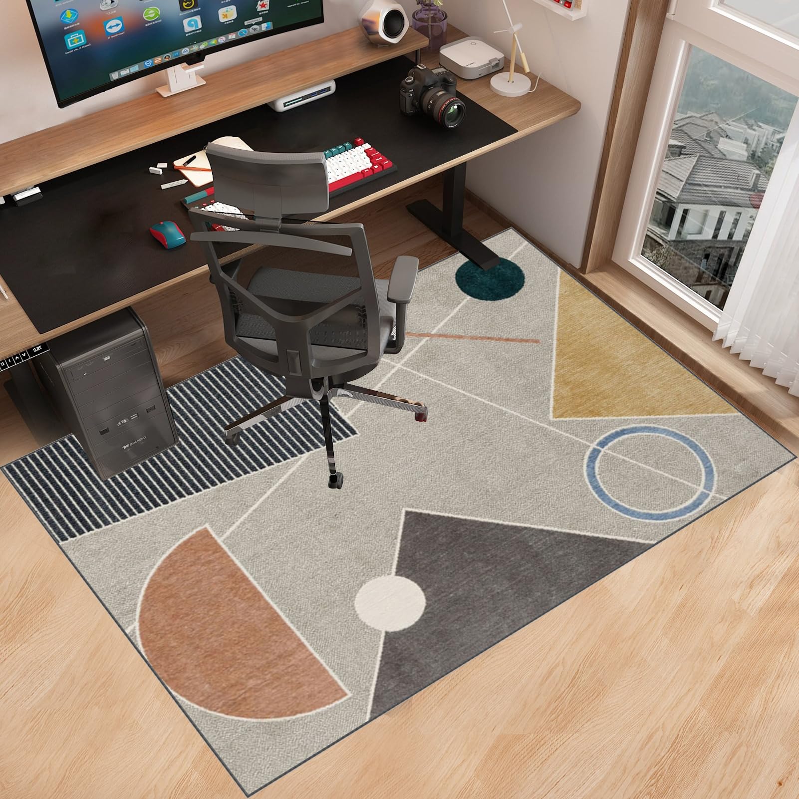 Bürostuhl Teppich Unterlage | Computerstuhl Teppiche | Gaming Teppich für Stuhl | Bodenschutzmatte für Hartböden und Teppich | 80 x 160 cm Bürostuhl Matte | rutschfest Bürostuhlunterlage