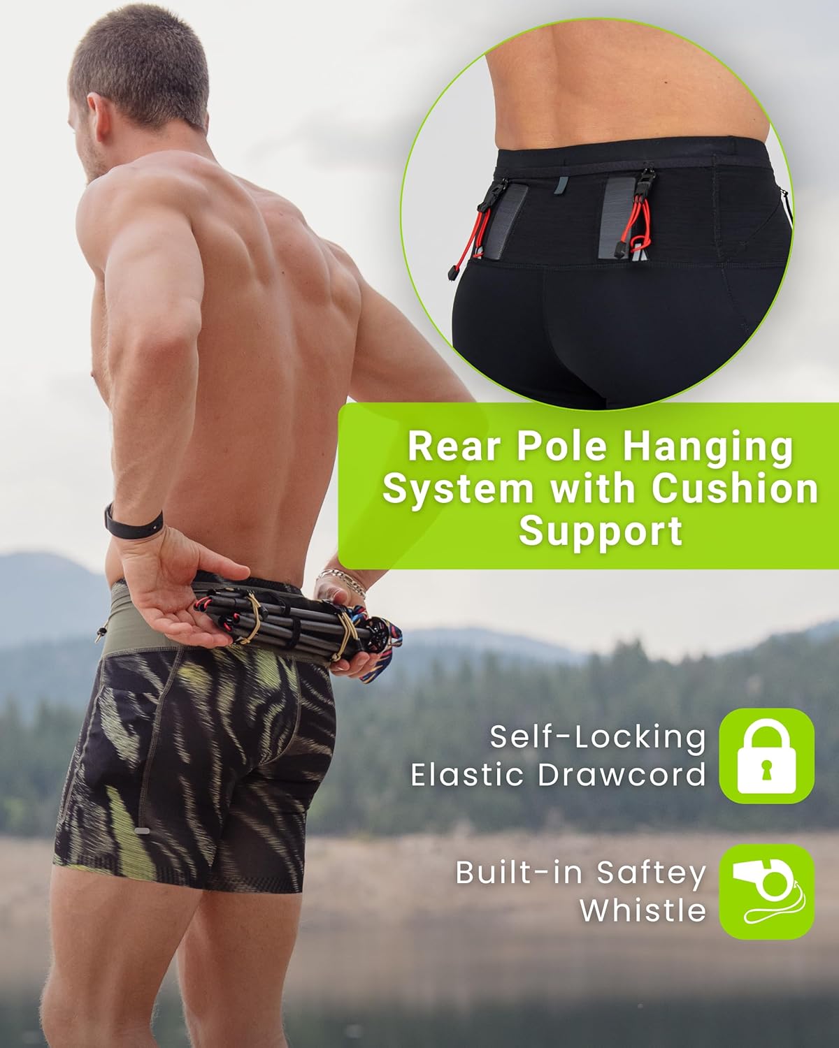 FlipBelt Men's Trail Run Compression Shorts - Image 5