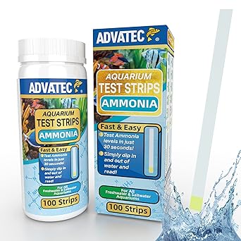 Ammonia Aquarium Test Strips - for Fresh/Salt Water Aquariums, Lab Grade, for Professional Or Home Use - Fast & Accurate Results! (100 Count)