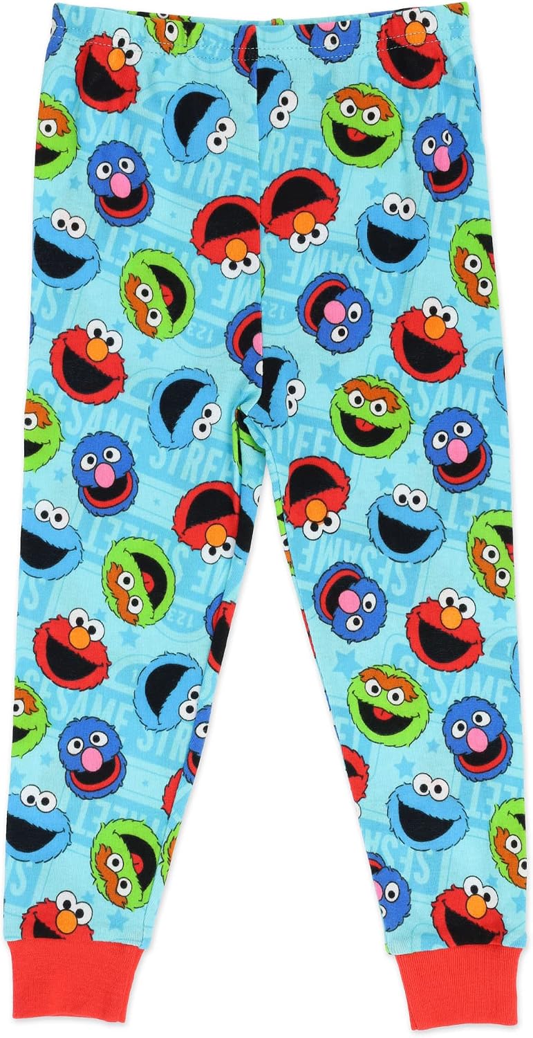 Sesame Street Elmo Toddler,2 Piece Pajama Set,with Matching Toddler Elmo Slippers, 100% Cotton, Red
