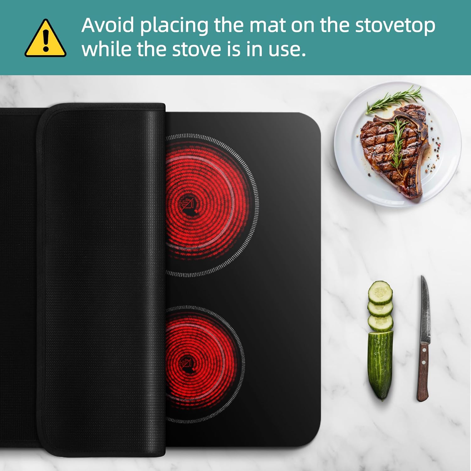 Stove Top Covers For Electric Stove, Heat Resistant Stove Cover - 30 x 21 Inches Fireproof Stove Covers For Electric Stove Top, Glass Stove Top Cover, Electric Stove Top Cover Protector Mat