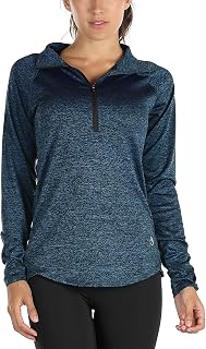 Women's Workout Yoga Track Jacket 1/2 Zip Long Sleeve Running Shirt