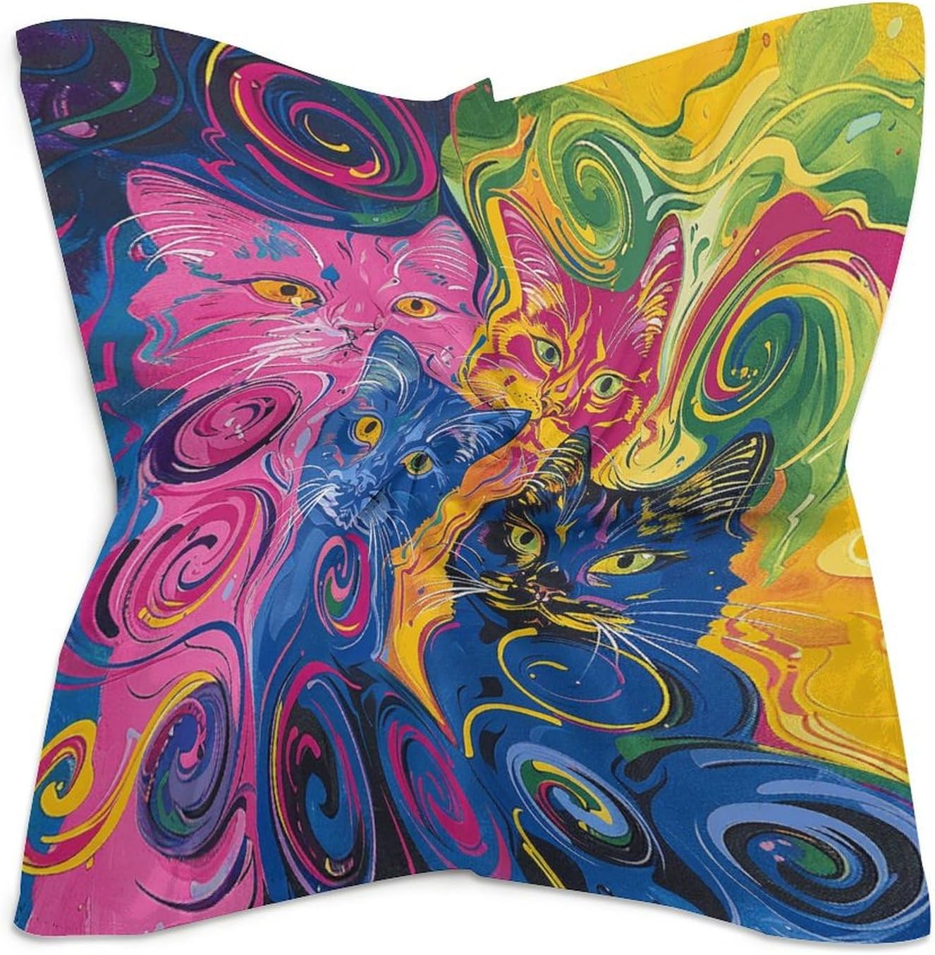 Square Kerchief Bandanas Silky Touch Head Scarf Different Color Patterns Mask Scarf for Men & Women