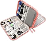 Teskyer Cable Organizer Bag, Portable Travel Cord Organizer case, All in One Waterproof Electronics Accessories Storage Bag for Cables, Chargers, Earphones, Hard Drives, 9.6 x 6.9 inch (Black) | Portable Travel Cord Organizer Case, All in One, Waterp