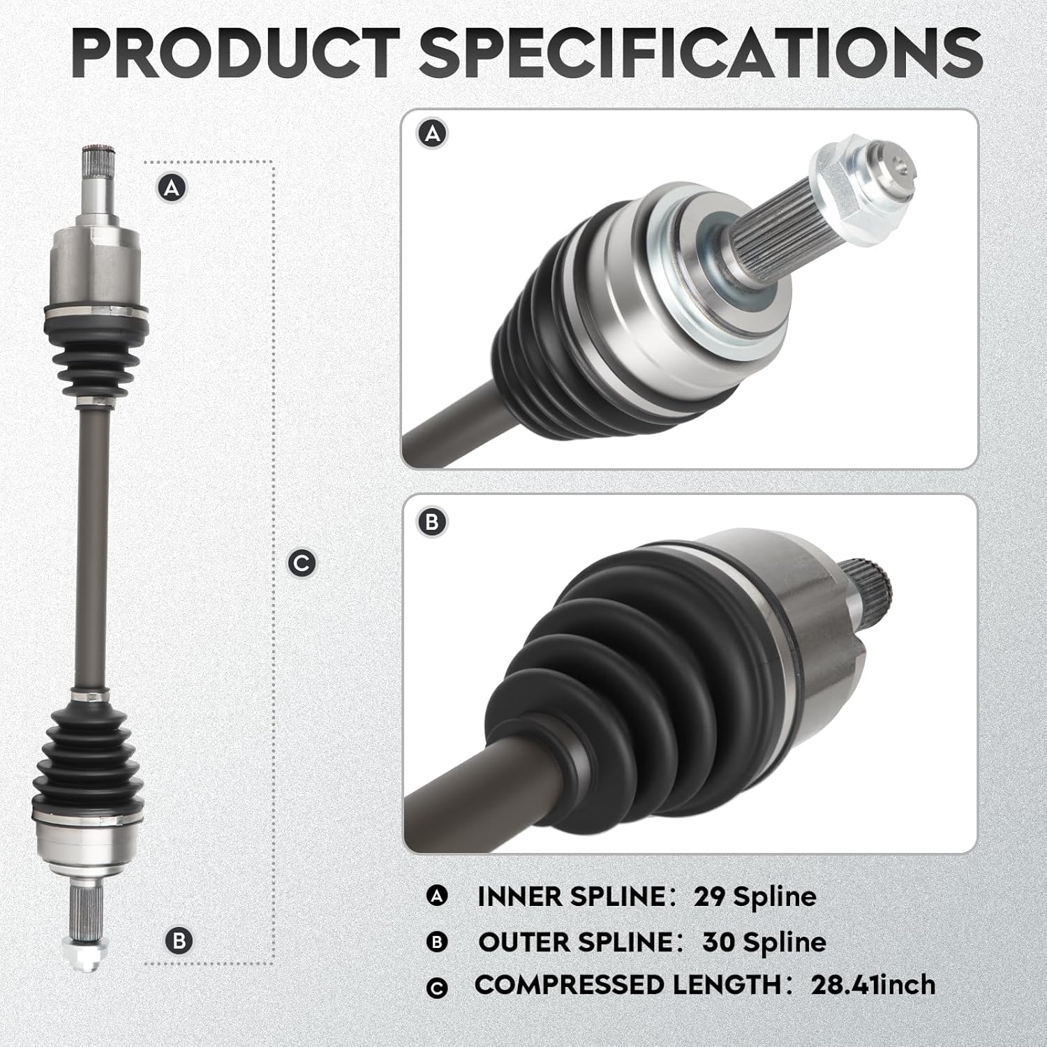 NEW Front Left CV Axle Shaft Assembly fits for Honda Odyssey 2007-2010 3.5L, for Ridgeline 2006-2014 3.5L, for 66-4258