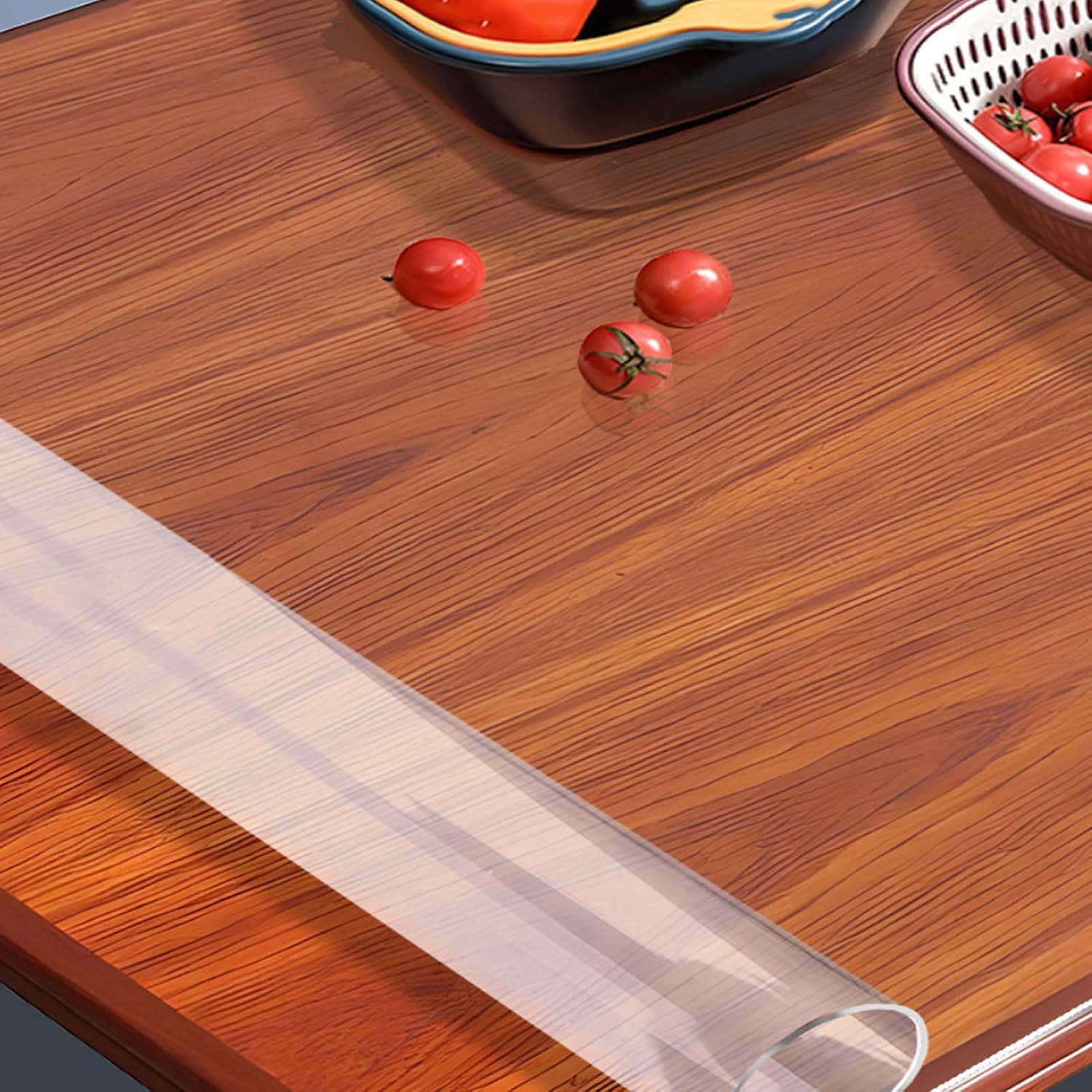 Transparent Table Protection Cover 27.6x27.6in, Thick Wipeable Pad, Transparent PVC Table Cloth, Plastic Wipe Clean Table Cloth, Tablecover Clear Waterproof