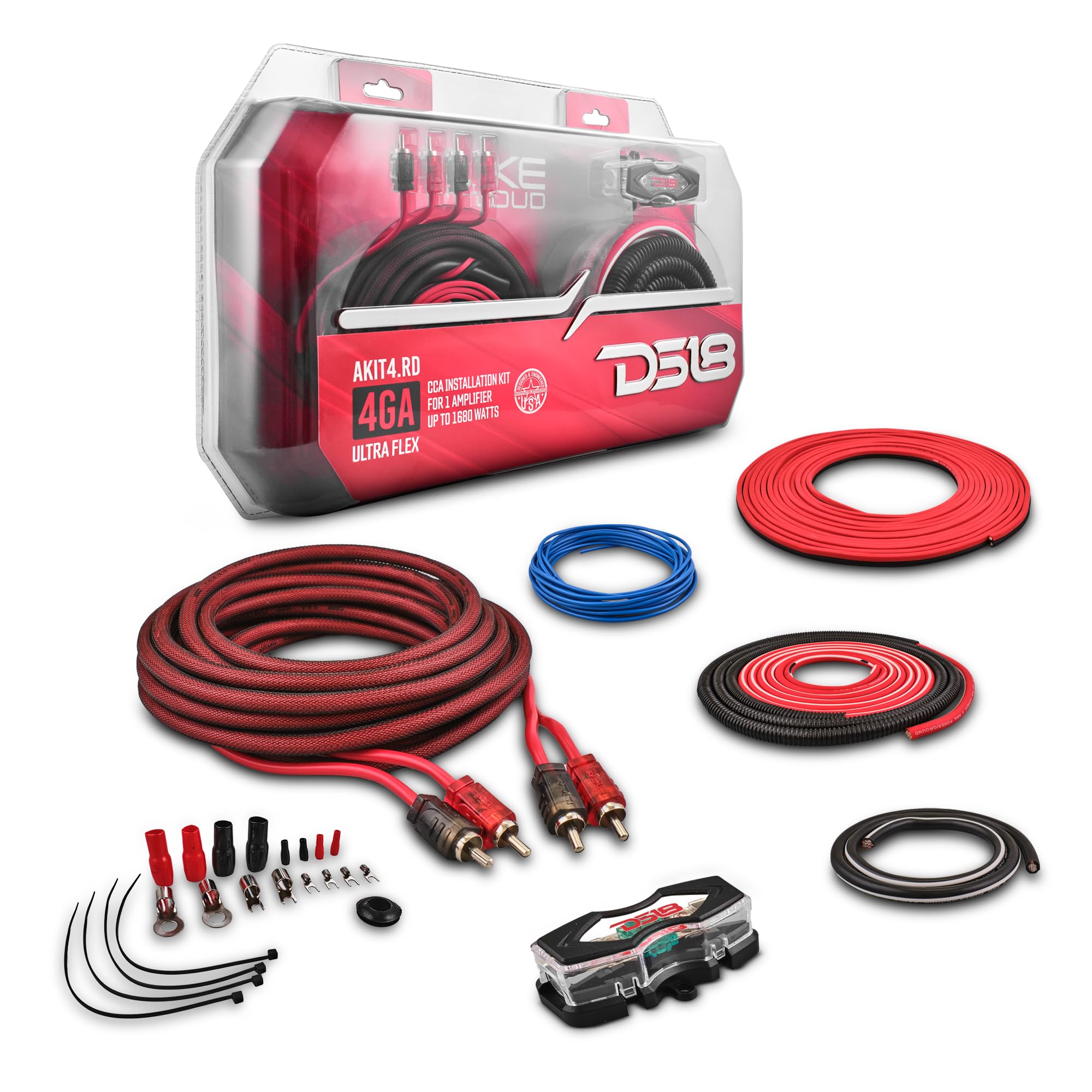 Amazon.com: DS18 AKIT4.RD 4-GA Amplifier Installation Kit Up to