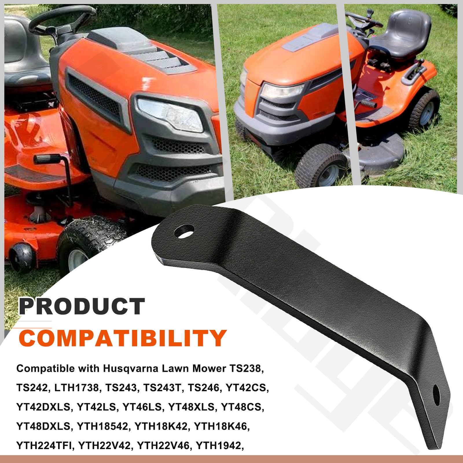 585670801 585670802 585670803 Staffa di serraggio per cinghia dinamometrica (mano destra) compatibile con tosaerba Husqvarna LTH1738, TS242, TS243, YT46LS, YT48XLS, YT48DXLS, YTH18542, YTH18542