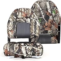 Vista 2 de Asiento plegable para barco con respaldo alto de camuflaje, asientos de barco de pesca, tornillos de acero inoxidable incluidos, camuflaje/carbón