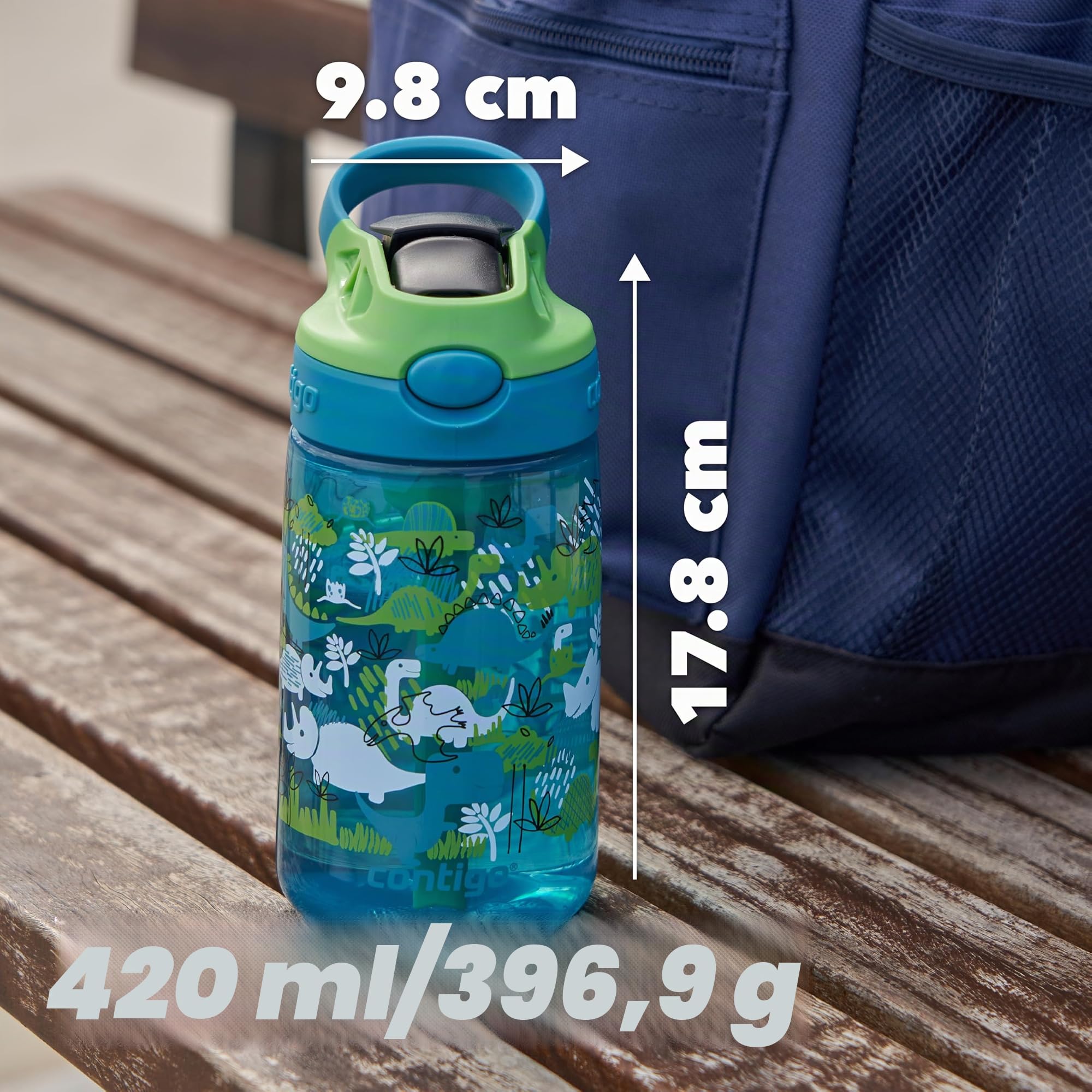 Contigo Easy Clean Bouteille thermos pour enfants avec paille, bouteille d’eau en acier inoxydable sans BPA, 100 % étanche, nettoyage facile, idéale pour crèches, maternelles, écoles et sport, 380 ml
