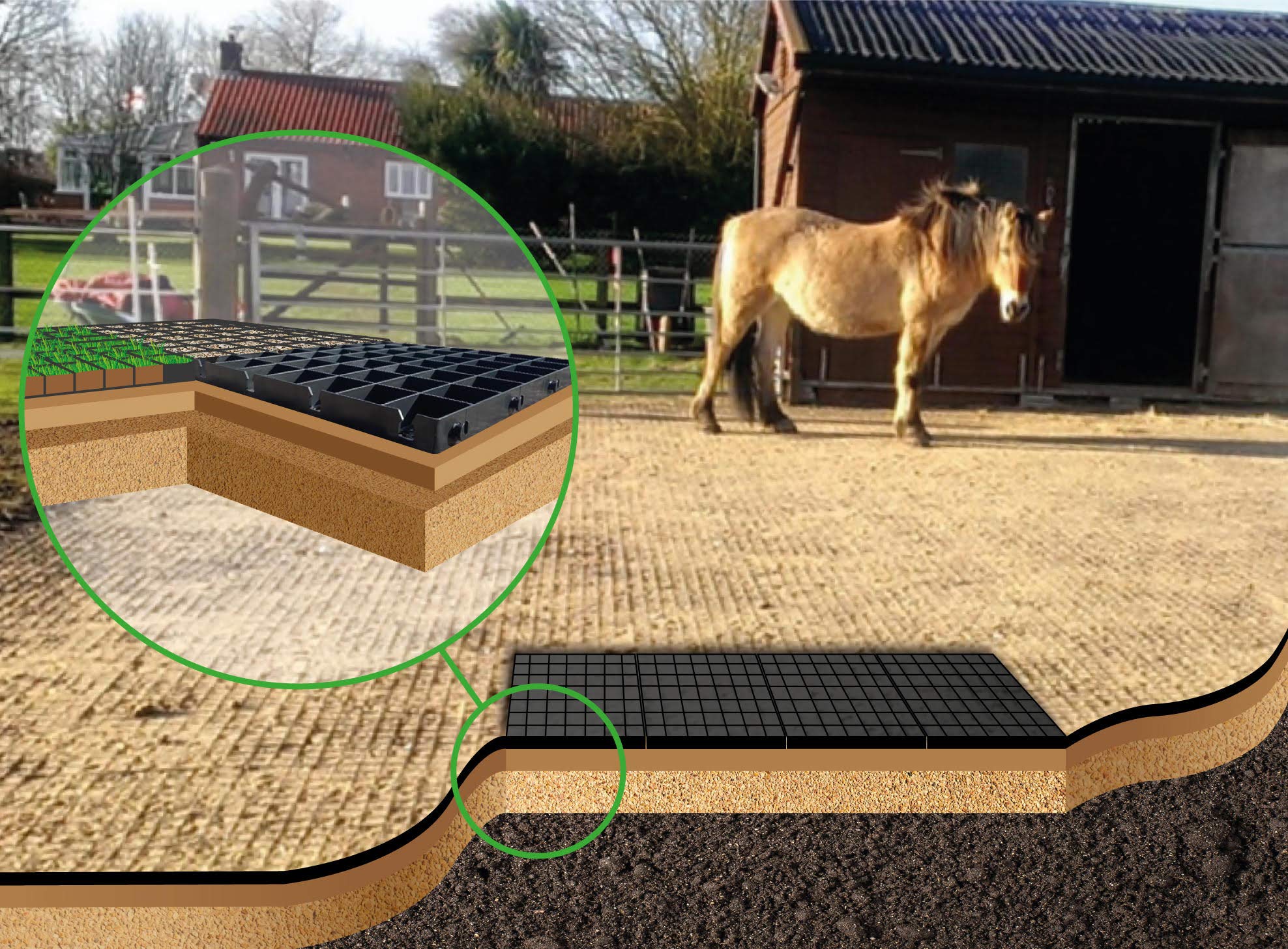 Buy EQUIDECK EQUINE HORSE RIDING SCHOOL YARD SURFACE GRID SUPPORT