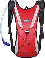 KUYOU Running Hydration Vest: Lightweight 2L Bladder Backpack with Adjustable Straps & Reflective Design for Trail Running, Marathons, Hiking, Cycling