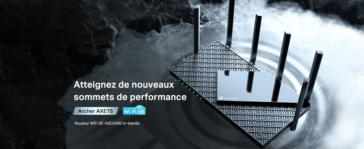 Routeur WiFi6E TP-Link Archer AXE75 - Tri-Bande 5400 Mbps, 6 GHz, USB 3.0 | Compatible Alexa Et OneMesh