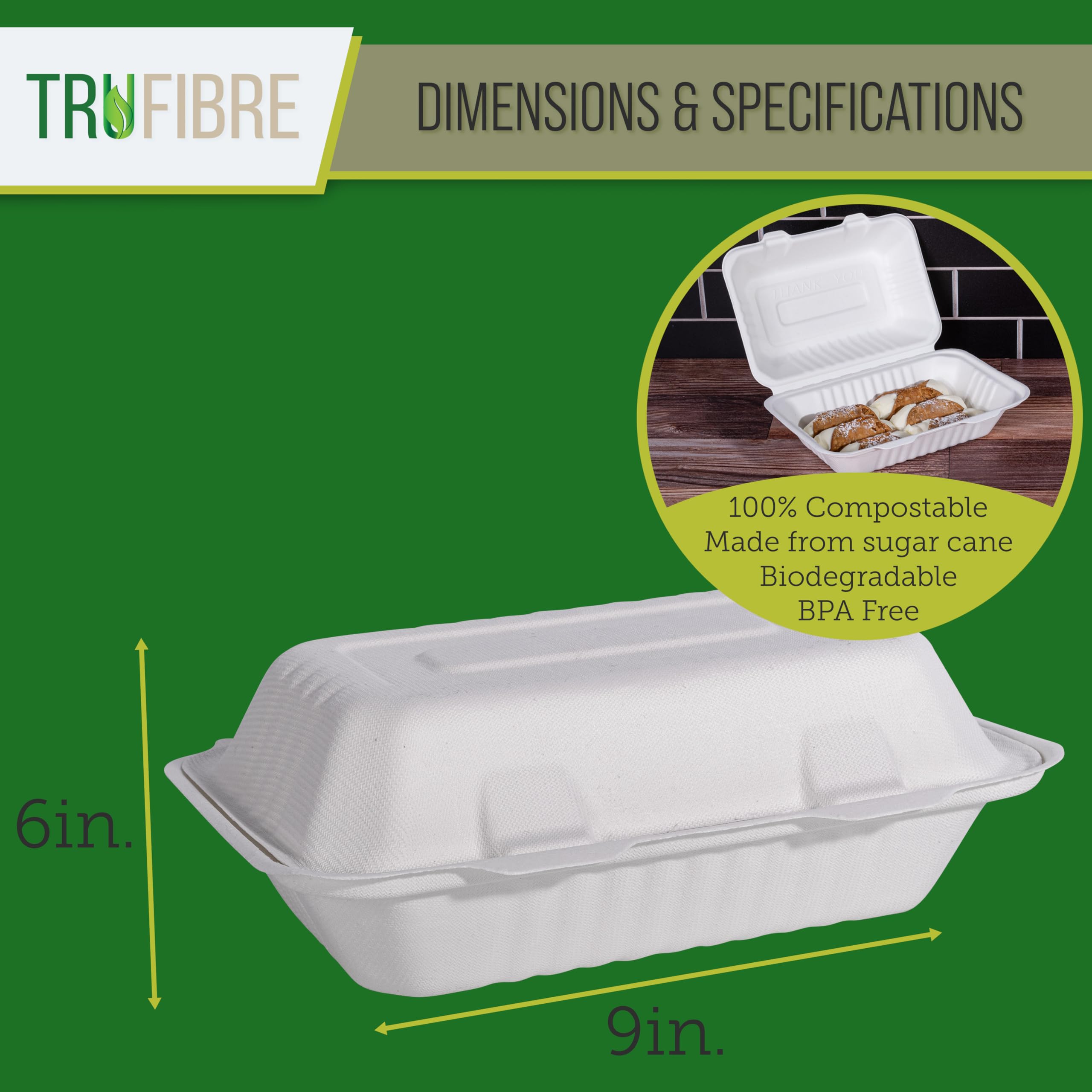 Recipientes desechables blancos con tapas, cajas para llevar, pasteles Bento, postres, sándwiches, recuerdos de fiesta, eventos, 9 x 6, paquete de 50 unidades