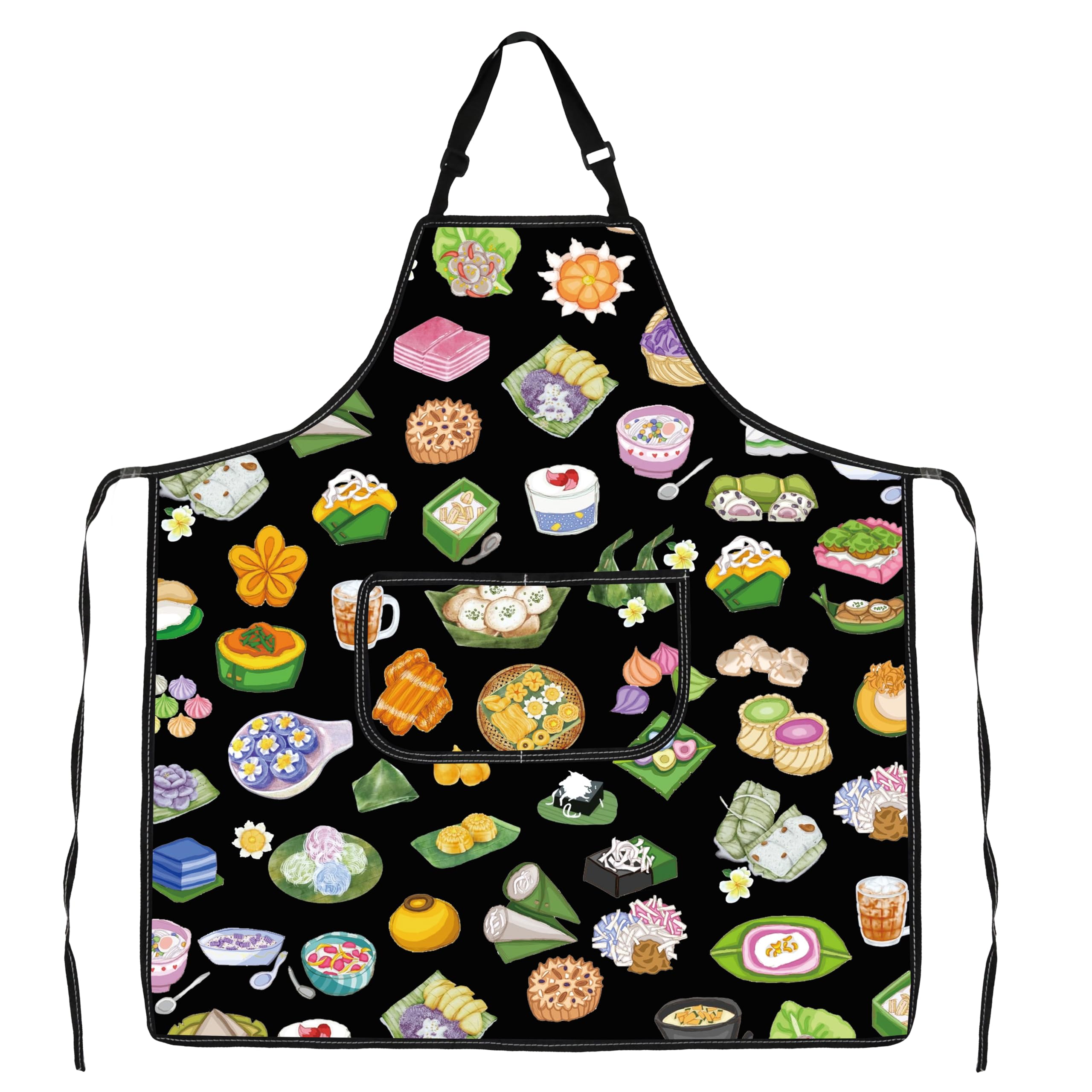 JXGZSO Thai Dessert Kitchen Apron Thai Dessert Lover Gift Thailand Food Apron Thailand Souvenir Gift