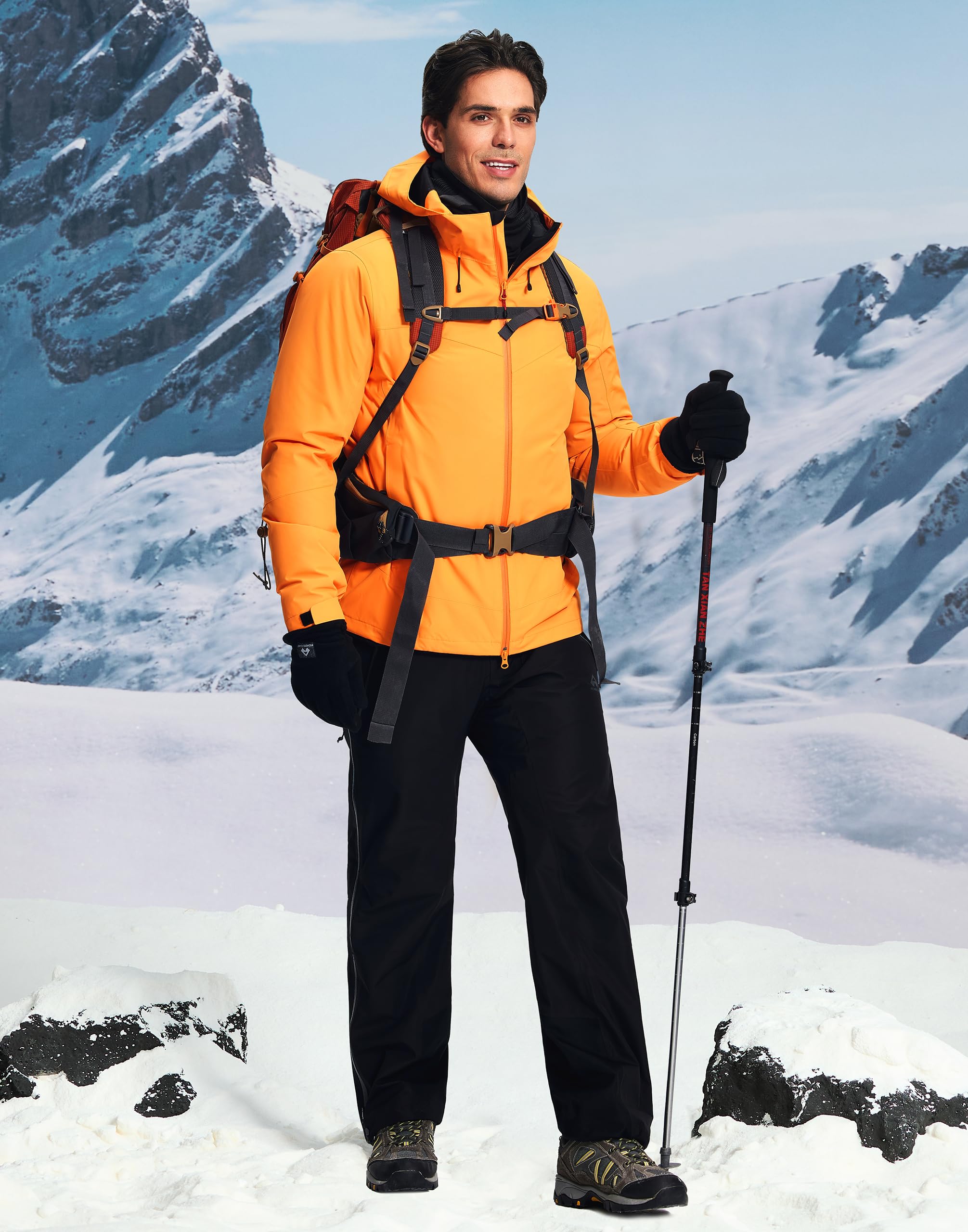Pioneer Camp skijacke herren–winterjacke 3 in 1 jacke herren trainingsjacke,Wasserdichtes,Kapuzen-Stehkragen-Design, Innenfutter aus Baumwolle