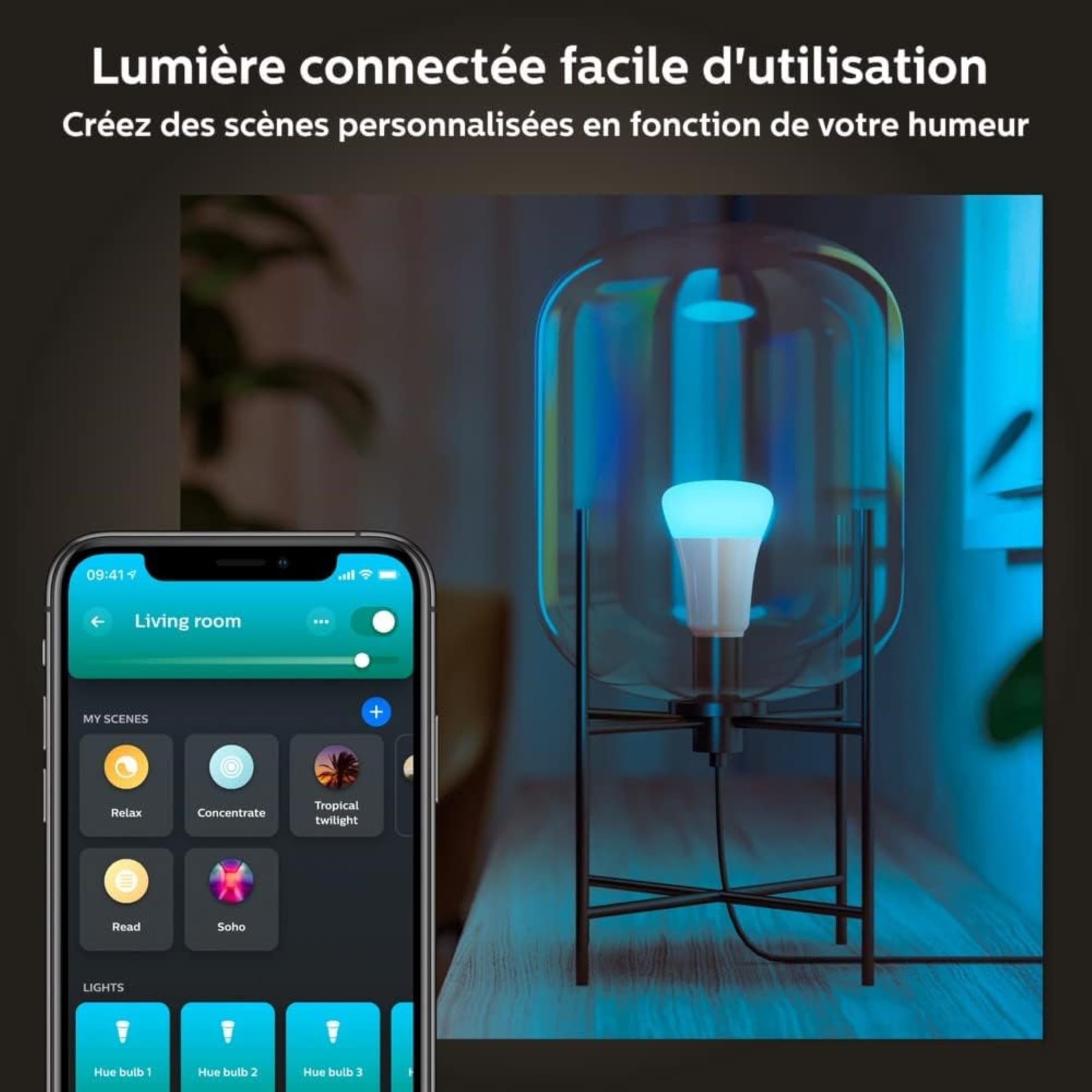 Philips Hue White & Color Ambiance Ampoules LED Connectées E27, équivalent 60W, 800 lumen, Compatible Bluetooth, pack de 2, fonctionne avec Alexa, Google Assistant, Apple Homekit, ancienne génération